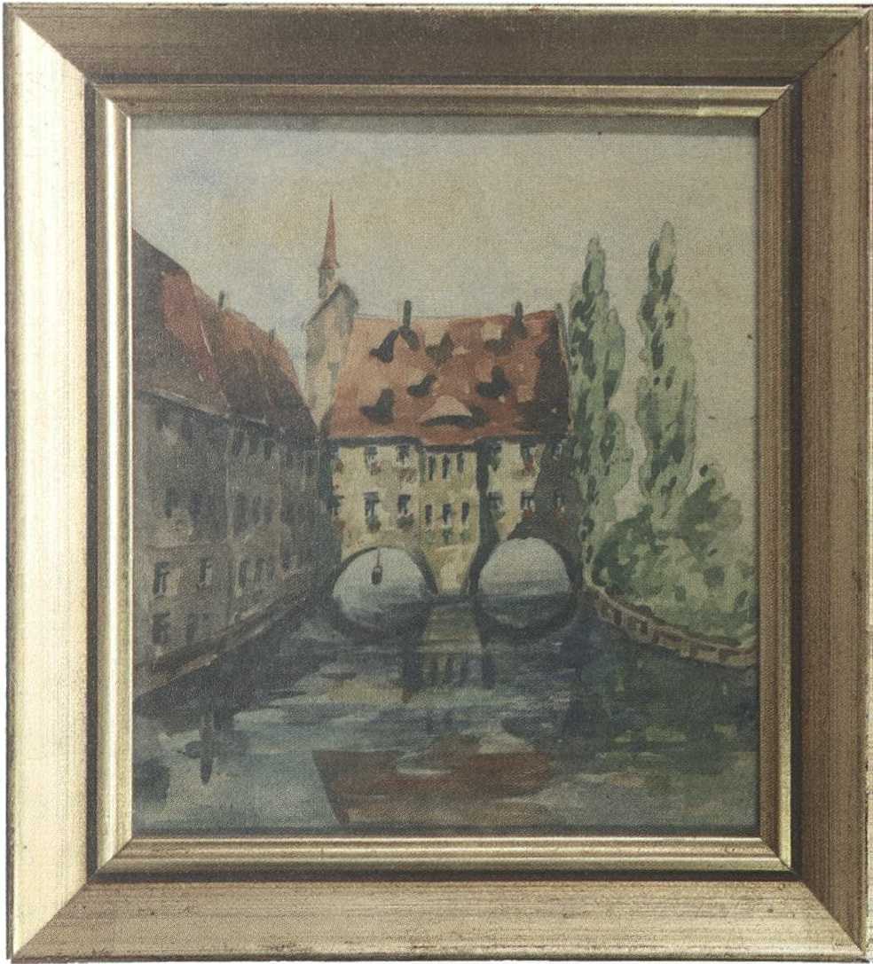 Aquarellbild »Heilig-Geist-Spital in Nürnberg« von Georg Tauber